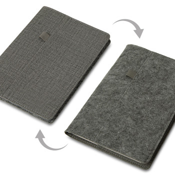 Двустороннее портфолио из рпет-фетра и искусственной кожи "Felt", серый