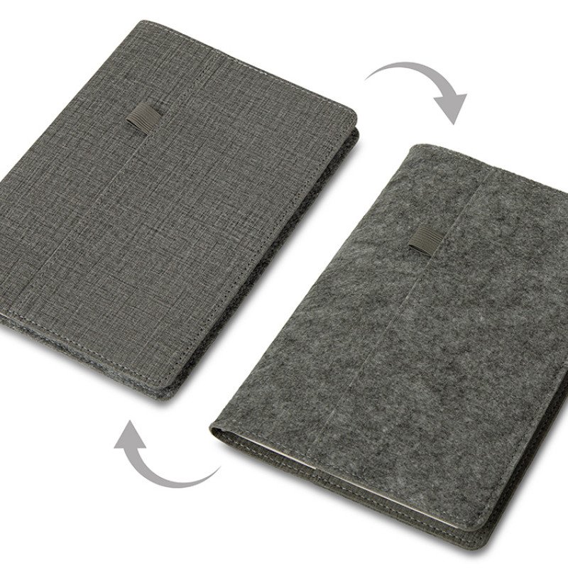 Двустороннее портфолио из рпет-фетра и искусственной кожи "Felt", серый Двустороннее портфолио из рпет-фетра и искусственной кожи "Felt", серый