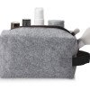 Косметичка из РПЕТ фетра с ручкой "Felt", серый с черным