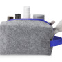 Косметичка из РПЕТ фетра с ручкой "Felt", серый с синим