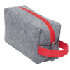 Косметичка из РПЕТ фетра с ручкой "Felt", серый с красным