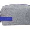 Косметичка из РПЕТ фетра с ручкой "Felt", серый с синим