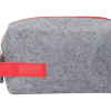 Косметичка из РПЕТ фетра с ручкой "Felt", серый с красным