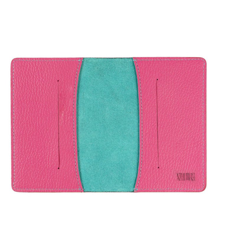 Обложка для паспорта Valerie Concept PSC9, бирюзовый/фуксия