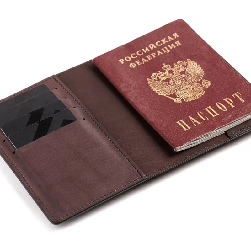 Обложка для паспорта Нит, коричневый