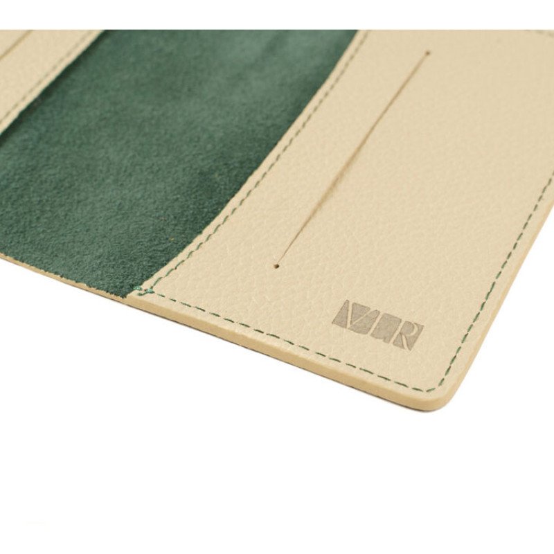 Обложка для паспорта Valerie Concept PSC4, зеленый/бежевый