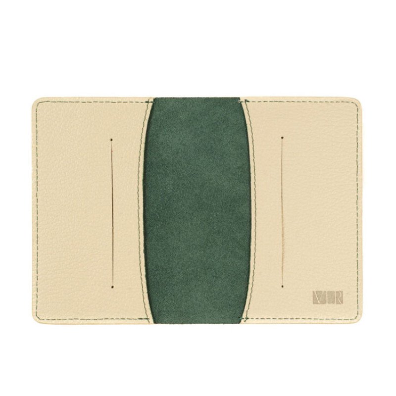 Обложка для паспорта Valerie Concept PSC4, зеленый/бежевый