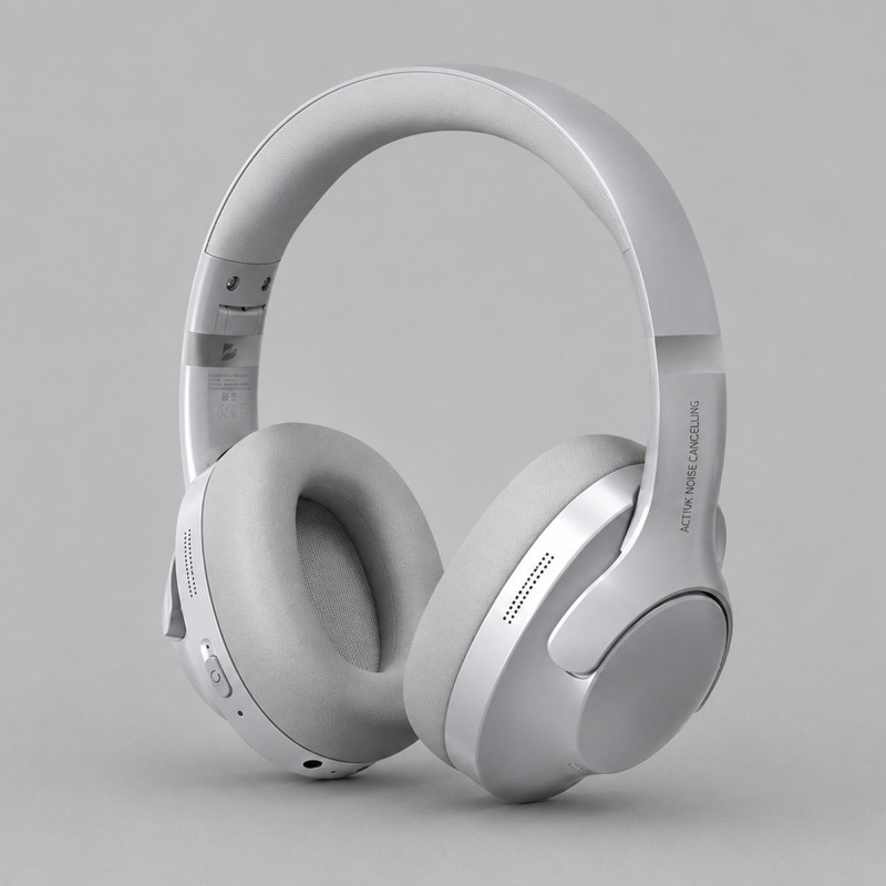 Беспроводные накладные наушники Stereo Ultra ANC, BT 5.4, ANC/ENC, 500мАч, серебристый, Deppa Беспроводные накладные наушники Stereo Ultra ANC, BT 5.4, ANC/ENC, 500мАч, серебристый, Deppa