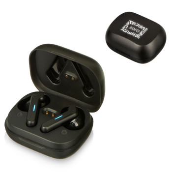 Беспроводные наушники с шумоподавлением c подсветкой лого «Lites», черные (Р)