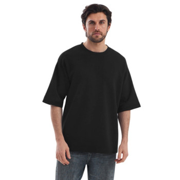 Футболка Kyoto из джерси 180 г/м2 с пич отделкой, унисекс, черный