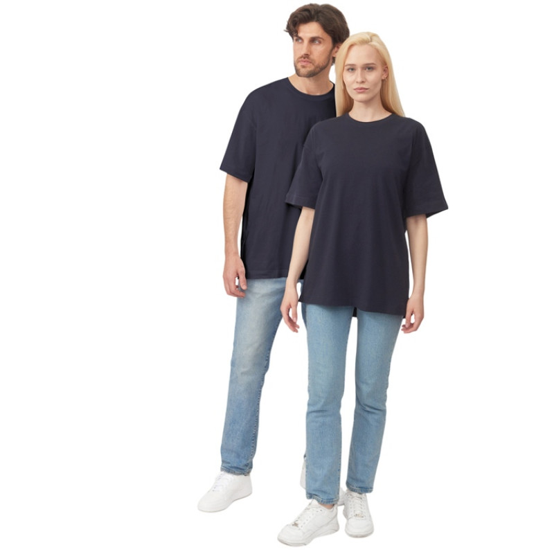 Футболка оверсайз «Vienna» унисекс , темно-синий