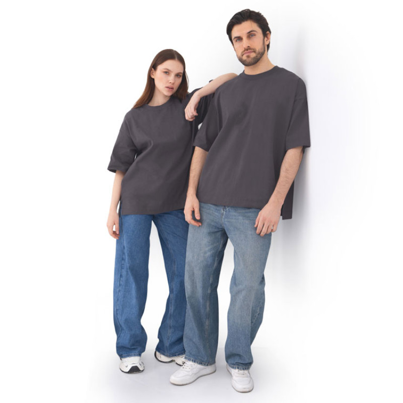 Футболка оверсайз «Beta.01» унисекс, темно-серый