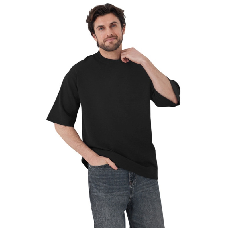 Футболка Kyoto из джерси 180 г/м2 с пич отделкой, унисекс, черный