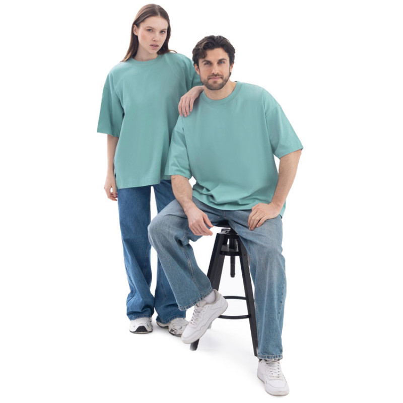 Футболка оверсайз «Beta.01» унисекс, пыльный бирюзовый