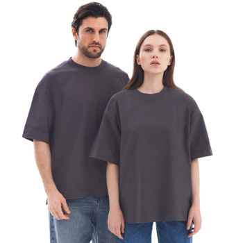 Футболка оверсайз «Beta.01» унисекс, темно-серый