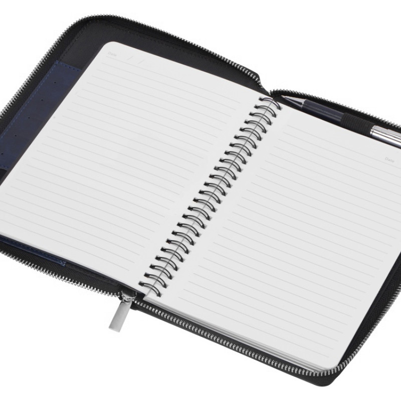 Бизнес-блокнот на молнии А5 «Fabrizio», 80 листов, темно-синий