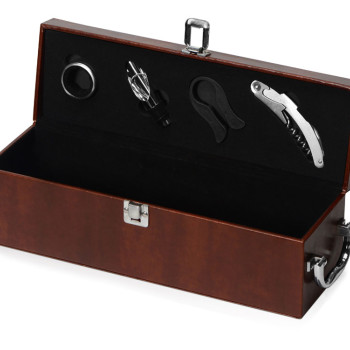 Набор аксессуаров для вина в подарочной коробке «Fabrizio», коричневый