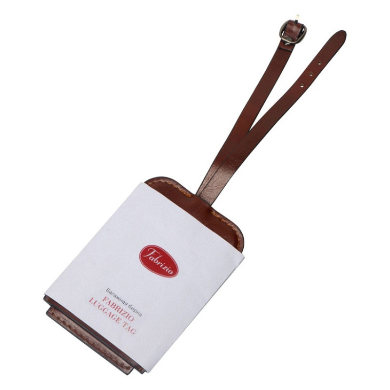 Багажная бирка из PU Fabrizio, коричневый Багажная бирка из PU Fabrizio, коричневый