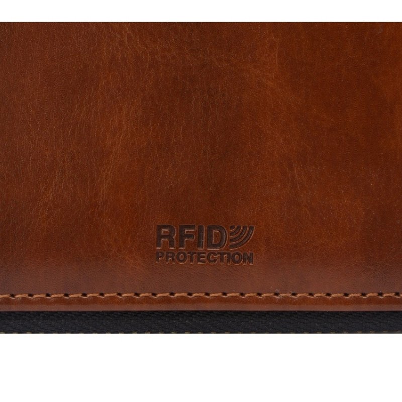 Бизнес-блокнот на молнии А5 «Fabrizio» с RFID защитой и ручкой, коричневый Бизнес-блокнот на молнии А5 «Fabrizio» с RFID защитой и ручкой, коричневый