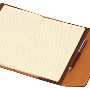 Бизнес-блокнот А5 с клапаном «Fabrizio» с ручкой, коричневый