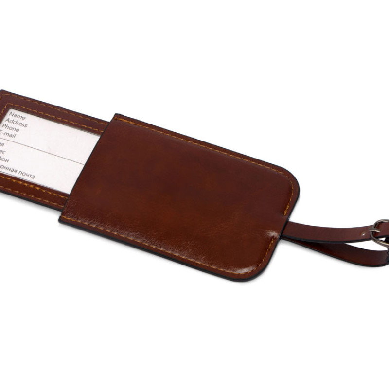 Багажная бирка из PU Fabrizio, коричневый Багажная бирка из PU Fabrizio, коричневый
