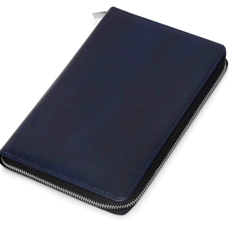 Бизнес-блокнот на молнии А5 «Fabrizio», 80 листов, темно-синий