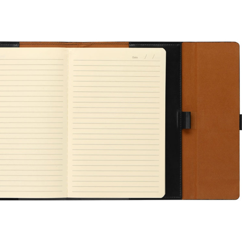 Бизнес-блокнот А5 с клапаном «Fabrizio», 80 листов, черный (P)