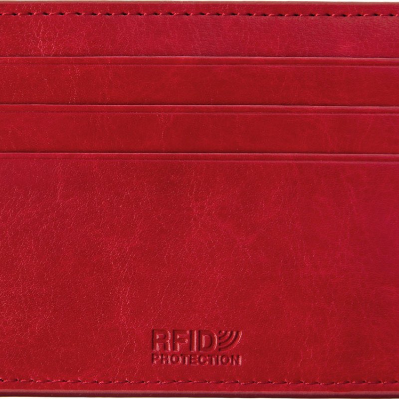 Картхолдер для 6 пластиковых карт с RFID-защитой "Fabrizio", красный
