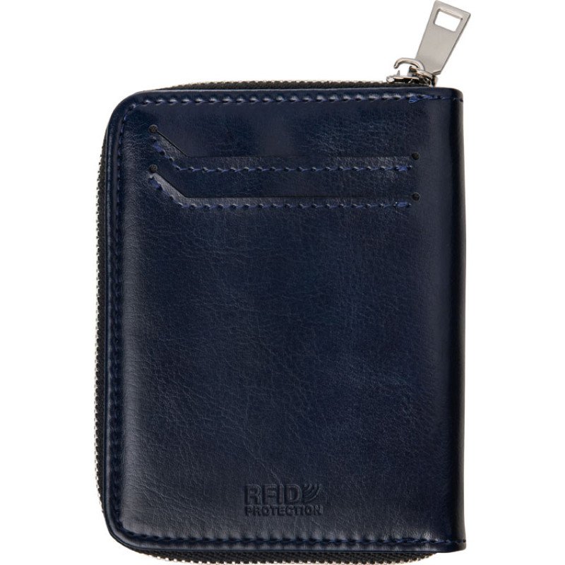 Картхолдер на молнии для 8 пластиковых карт с RFID защитой "Fabrizio", синий