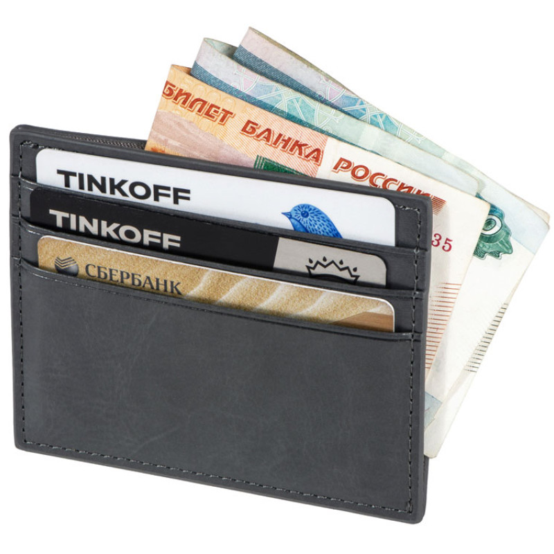 Картхолдер для 6 пластиковых карт с RFID-защитой "Fabrizio", серый