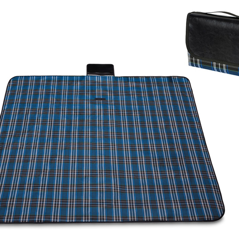 Непромокаемый плед для пикника Fabrizio, синий/черный