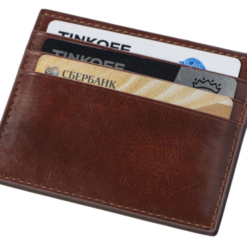 Картхолдер для 6 пластиковых карт с RFID-защитой "Fabrizio", коричневый