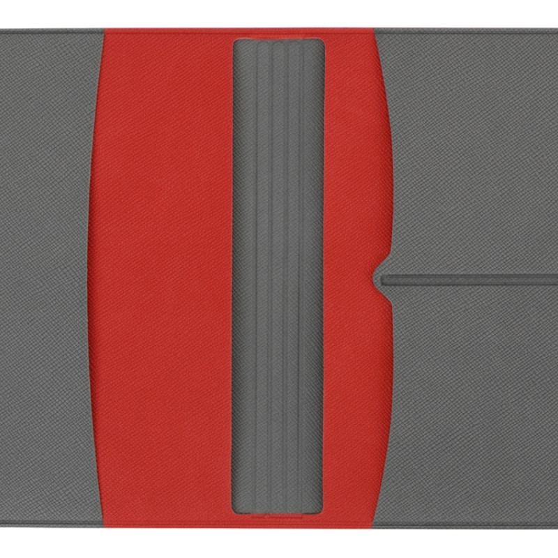 Обложка для паспорта с RFID защитой отделений для пластиковых карт "Favor", красная/серая