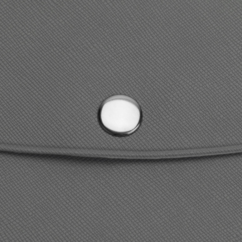 Органайзер для документов на кнопке с отделением для купюр и ручки, упаковка в индивидуальный пакет, серый