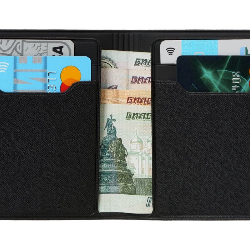 Картхолдер с отделением для бумажных денег "Favor", черный