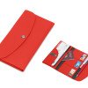 Органайзер для документов на кнопке с отделением для купюр и ручки, упаковка в индивидуальный пакет, красный/серый
