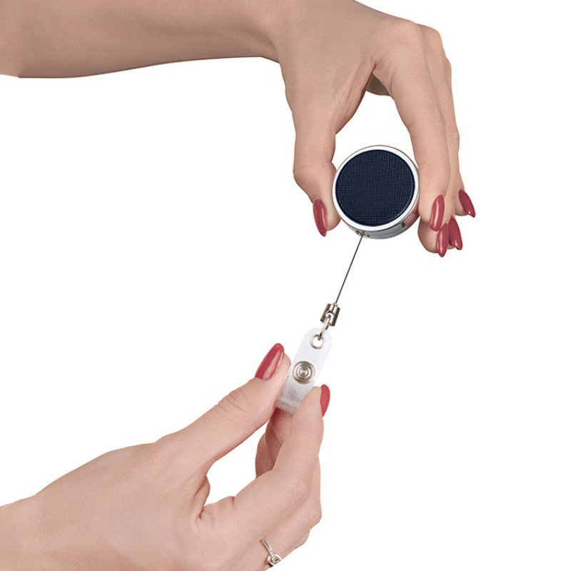 Ретрактор металлический "Favor", темно-синий