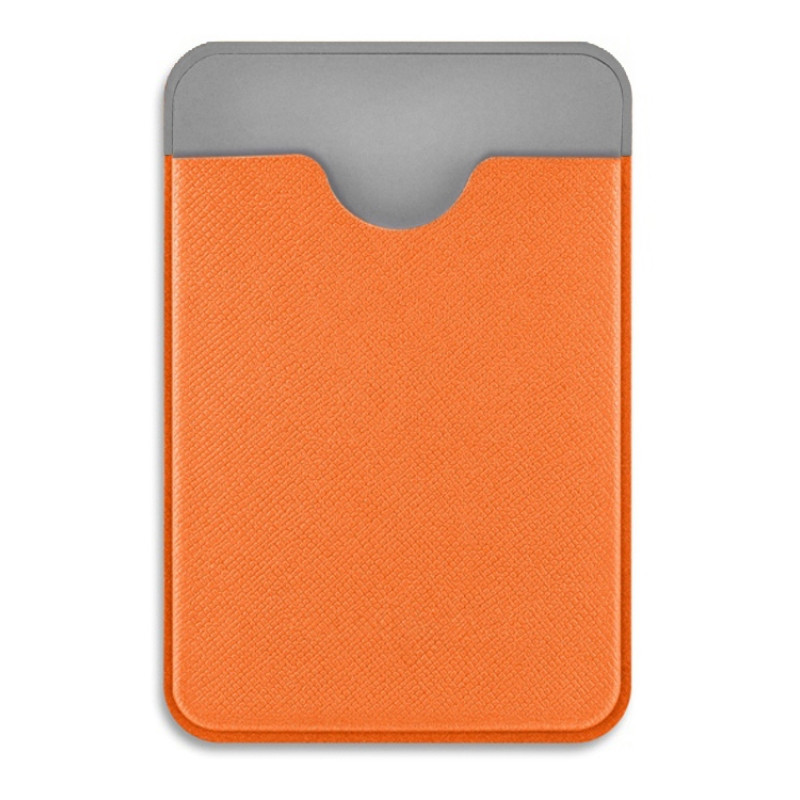 Чехол-картхолдер Favor на клеевой основе на телефон для пластиковых карт и и карт доступа, оранжевый