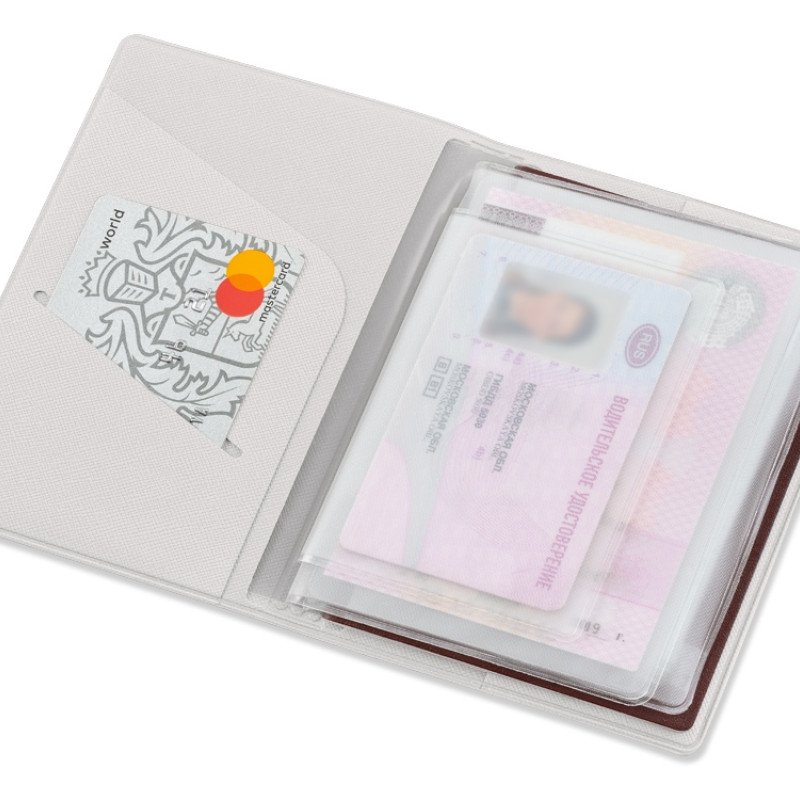 Классическая обложка для автодокументов "Favor", белая