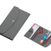 Органайзер для документов на кнопке с отделением для купюр и ручки, упаковка в индивидуальный пакет, серый