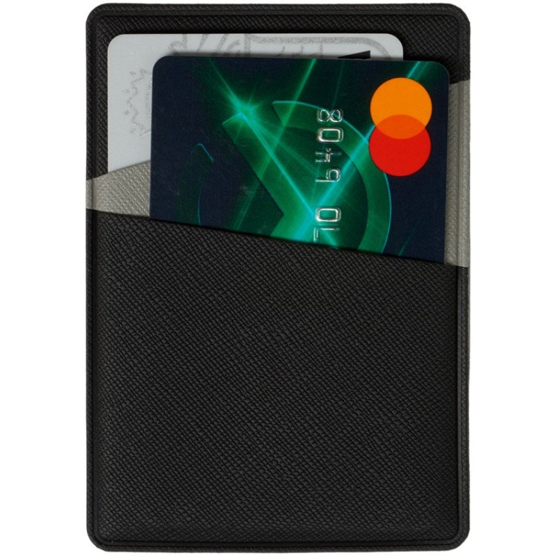 Картхолдер на 3 карты типа бейджа "Favor", черный/серый