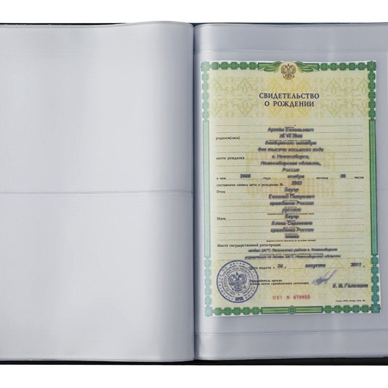 Органайзер Favor 2.0 для семейных документов на 4 комплекта документов, формат А4, черный