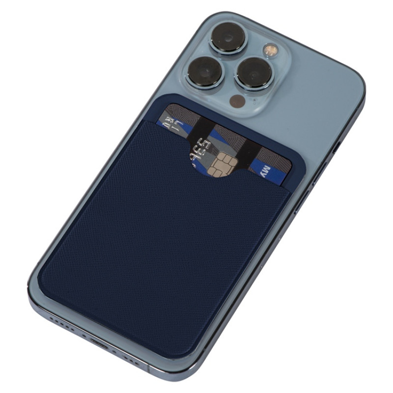 Чехол-картхолдер Favor на клеевой основе на телефон для пластиковых карт и и карт доступа, темно-синий