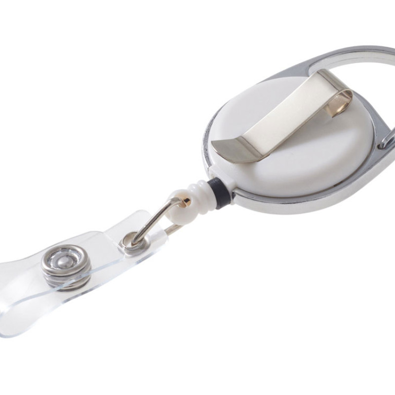 Бейдж с рулеткой-карабин "Favor", черный