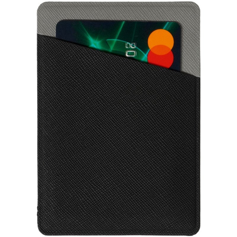 Картхолдер на 3 карты типа бейджа "Favor", черный/серый