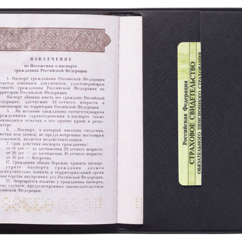 Обложка для паспорта "Favor", черная