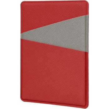 Картхолдер на 3 карты типа бейджа "Favor", красный/серый