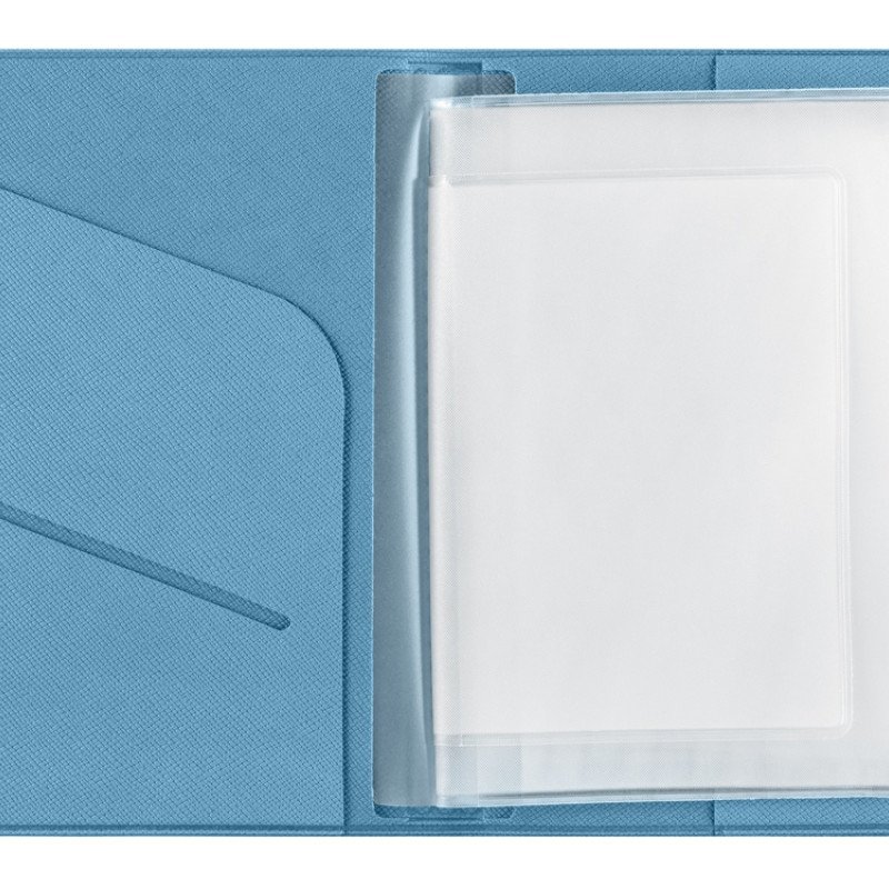 Классическая обложка для автодокументов "Favor", голубая