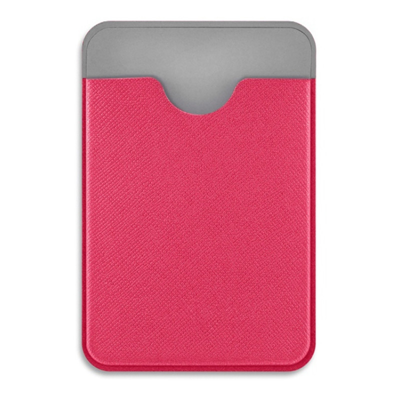 Чехол-картхолдер Favor на клеевой основе на телефон для пластиковых карт и и карт доступа, фуксия