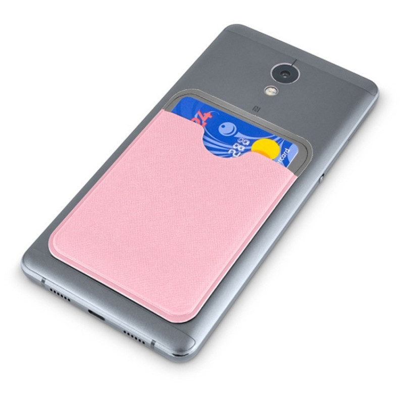 Чехол-картхолдер Favor на клеевой основе на телефон для пластиковых карт и и карт доступа, розовый